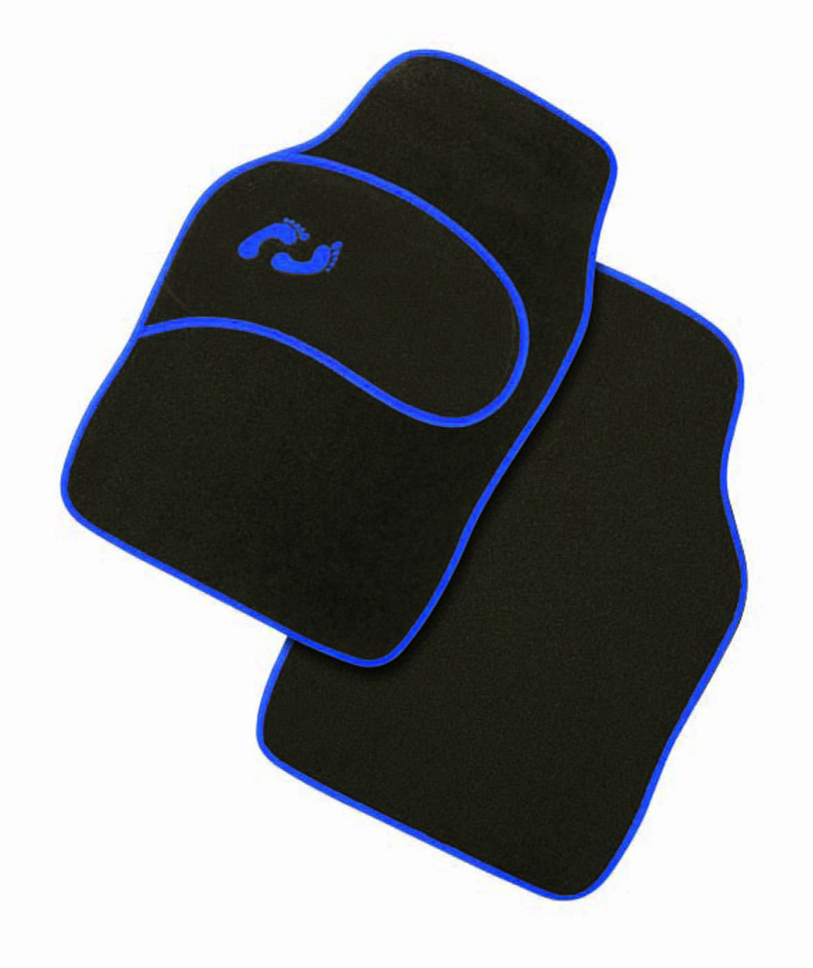 Κaver πατάκια αυτοκινήτου σετ 4τμχ υφασμα Μαύρο/Mπλε ρέλι BGFM4